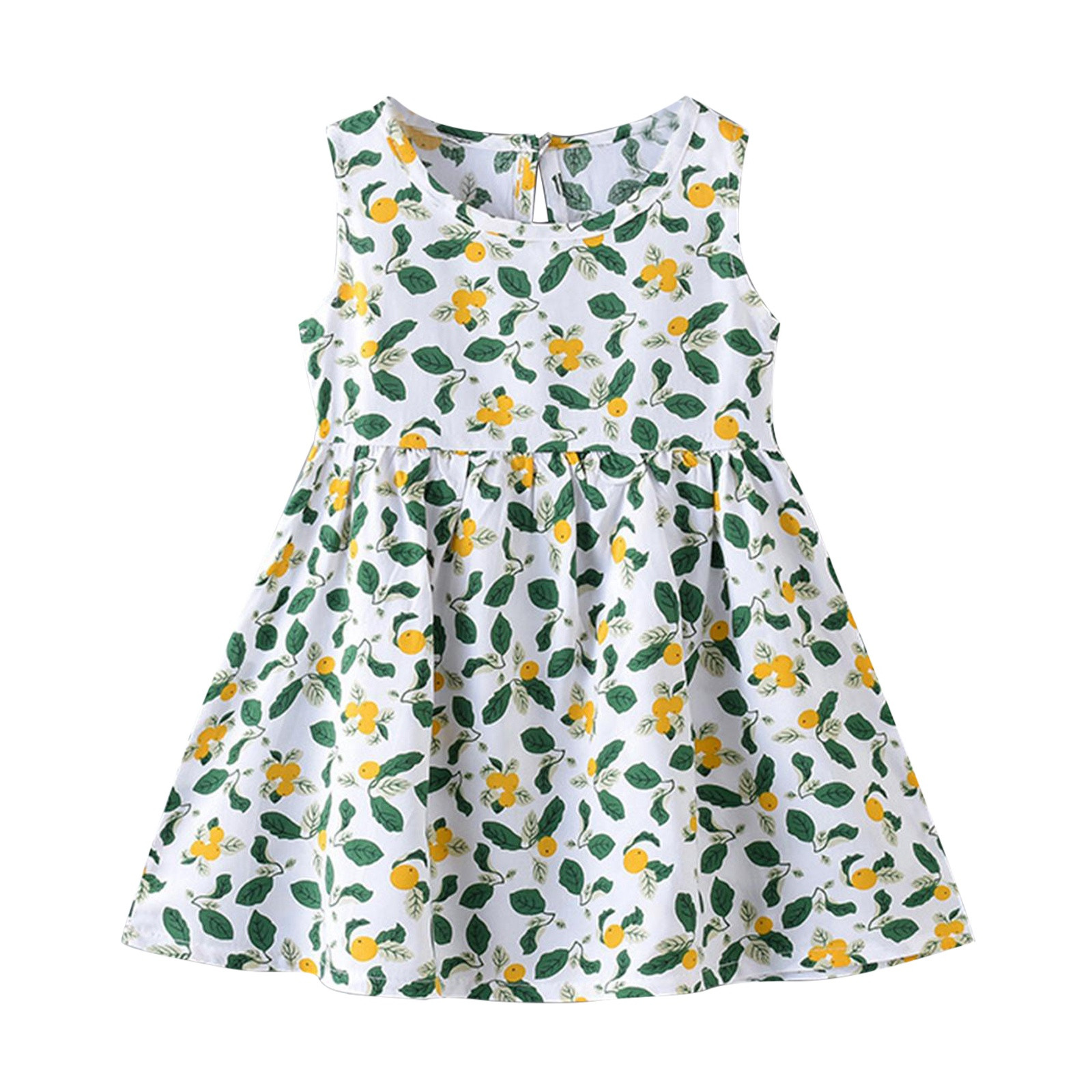 ASFGIMUJ Girls Summer Dresses Summer Floral Princess Dress Beach Dress 2024 New Cotton Silk SunDress Princess Dresses For Girls,Size 3 Years—4 Years